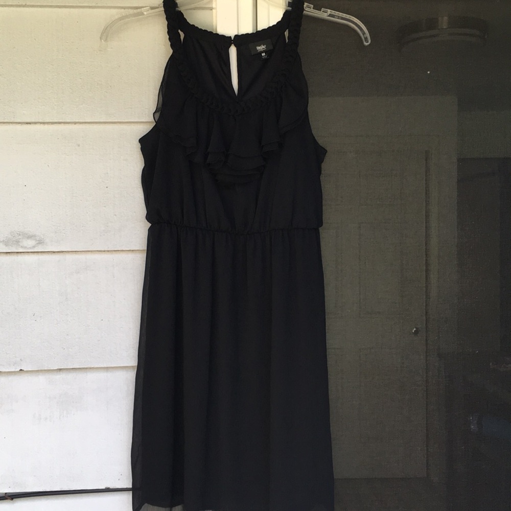 Braided Ruffle Neck Minidress